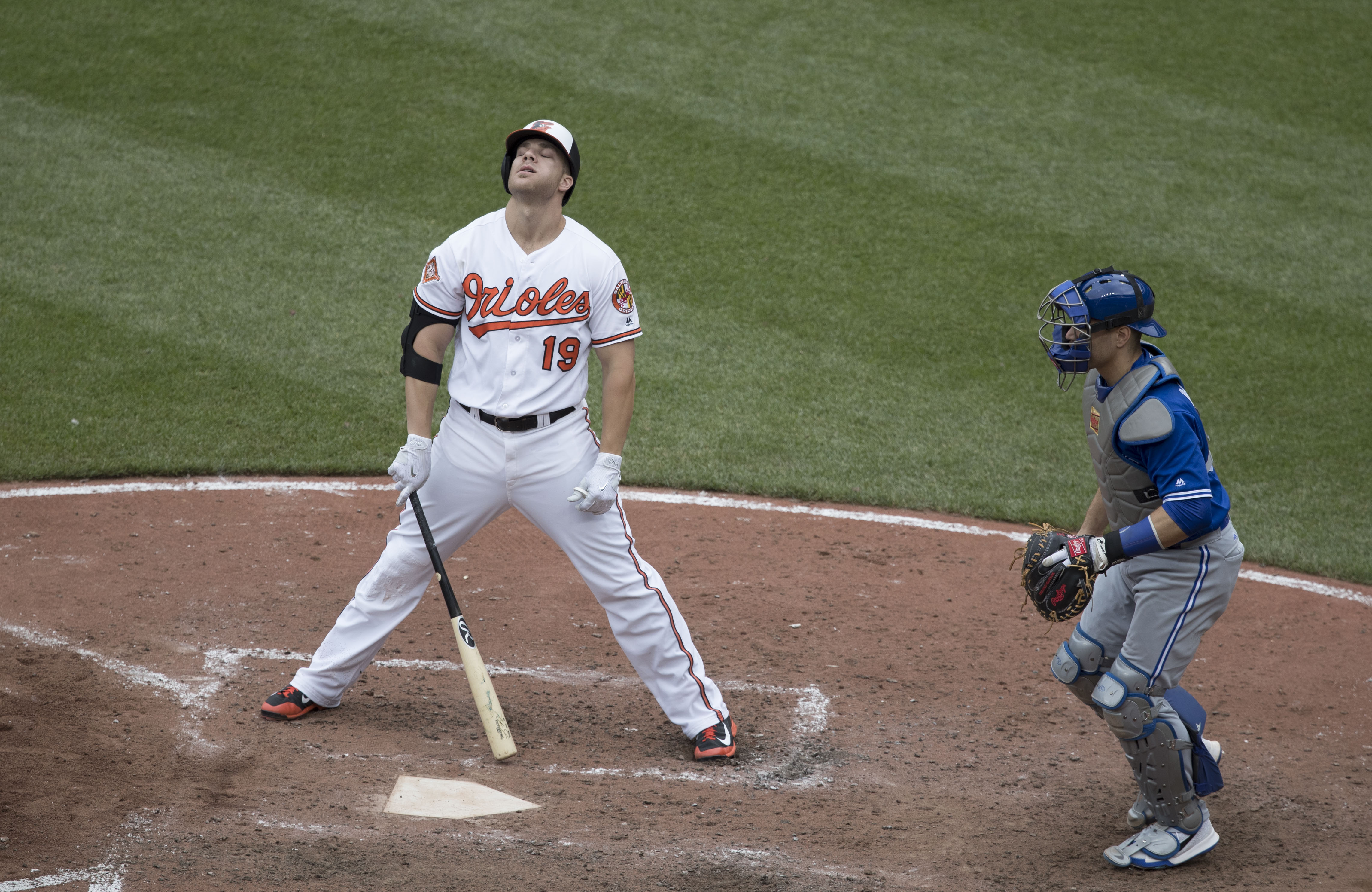 MLB player striking out